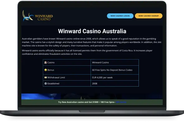 Winward Casino Desktop
